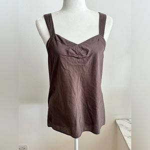 7 For All Mankind Brown Ruffle Back Top Size M